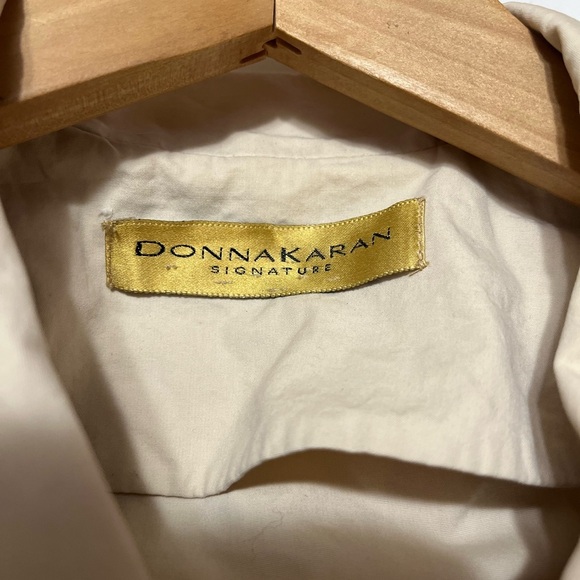 Donna Karan Cream Utility Jacket with Collared Neckline Sz L Women - Picture 6 of 9